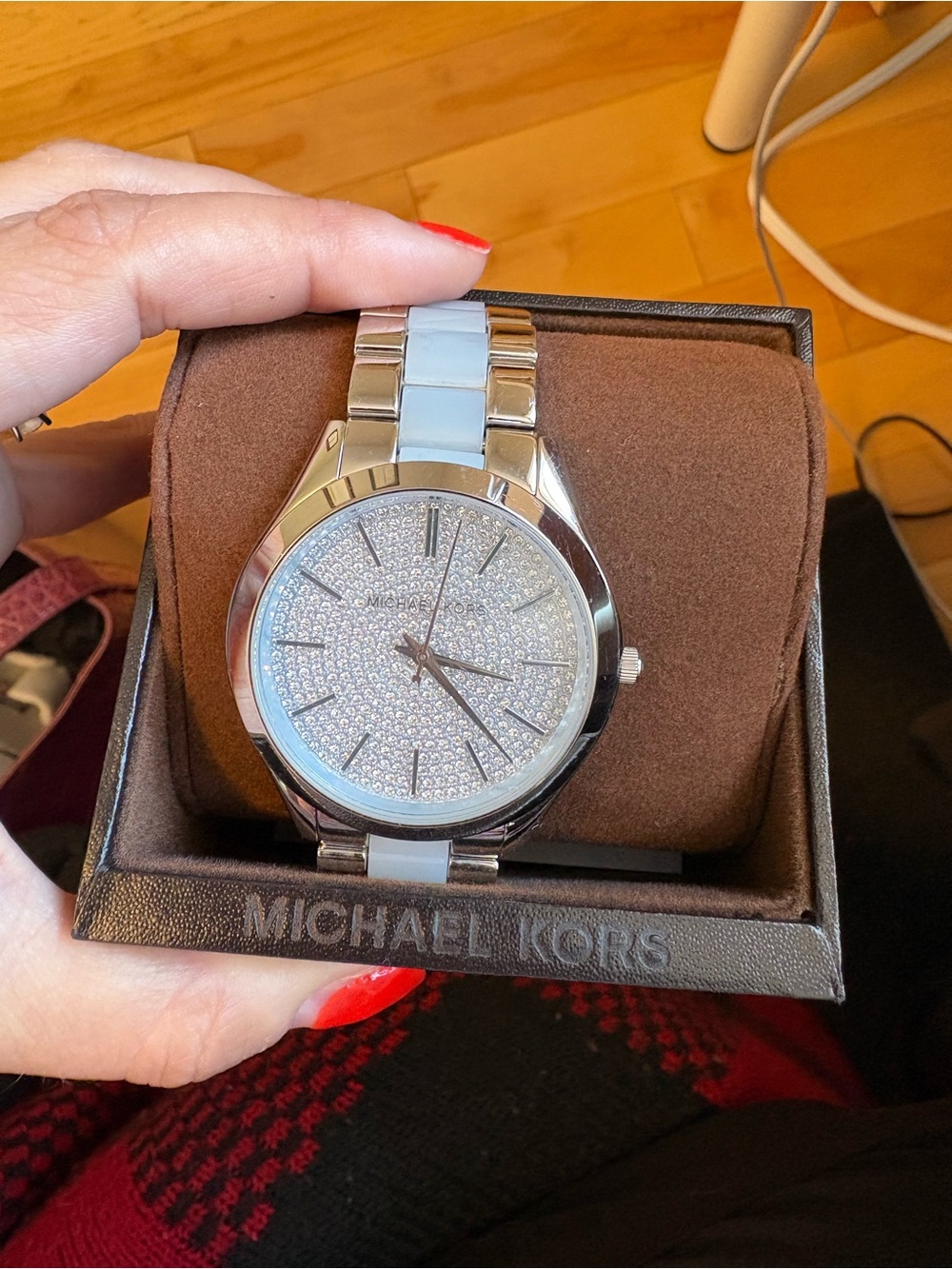 Michael Kors Silver and White Crystal Pavé Women's Watch